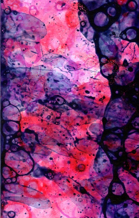 Purple-pink-red 1cutout bubble painting